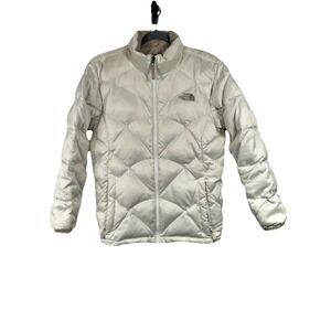 The North Face Girls 550 Goose Down Puffer Jacket Size XL Ivory Outdoor Hiking